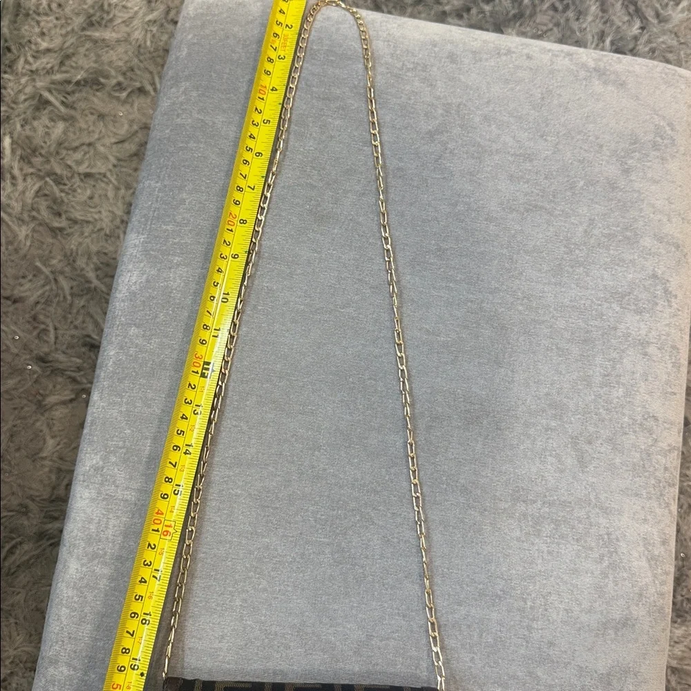 Fendi Black and Brown Monogram Clutch Bag with Gold Chain - Picture 15 of 15